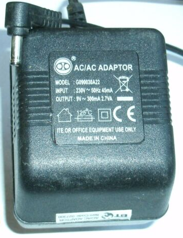 New 9V 300mA UK PLUG BT G090030A22 Power Supply AC ADAPTER